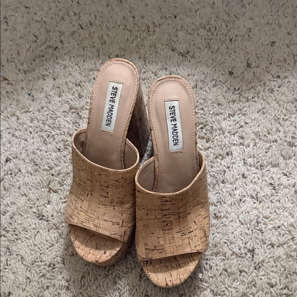 Steve Madden Cork Slide Mules - Natural Tan - Picture 6 of 6